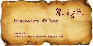 Miskovics Ákos névjegykártya
