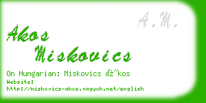 akos miskovics business card